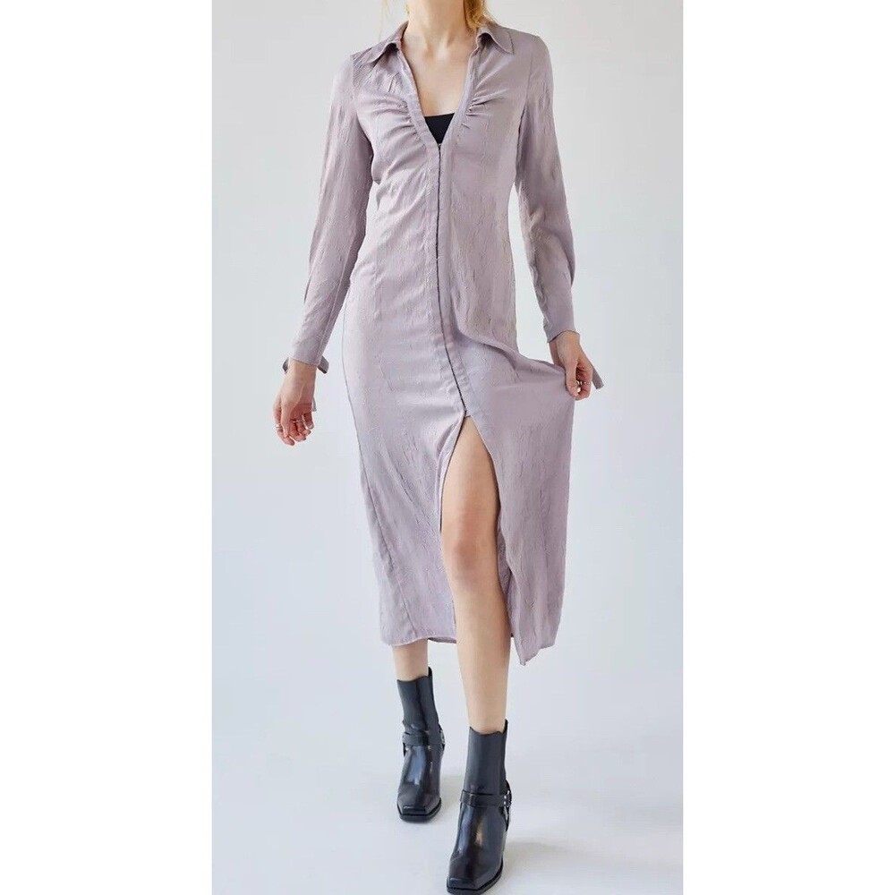 Urban Outfitters Women's Chapman Hook & Eye Midi Dress Long Sleeve Size  M